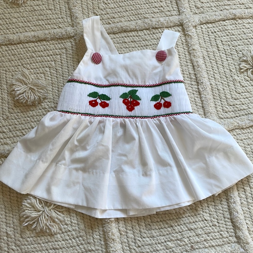 Smockingbird 2T cherry gingham top